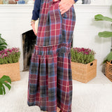 Berry Plaid Flannel Maxi Skirt