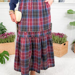 Berry Plaid Flannel Maxi Skirt