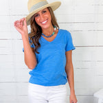 Bethany Ocean Slub Pocket Tee Staccato