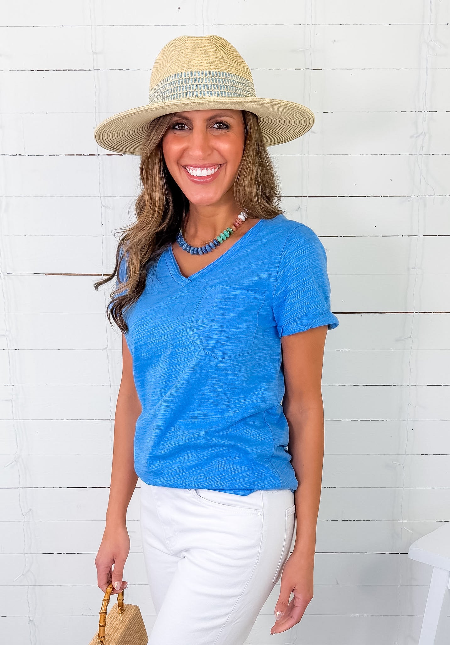 Bethany Ocean Slub Pocket Tee Staccato