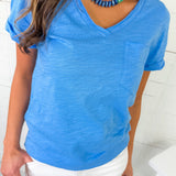 Bethany Ocean Slub Pocket Tee Staccato