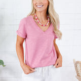 Bethany Rose Slub Pocket Tee Staccato 