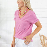 Bethany Rose Slub Pocket Tee Staccato 