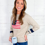 Betsy Toast Knit Flag Sweater THML
