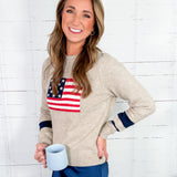 Betsy Toast Knit Flag Sweater THML