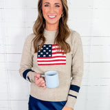 Betsy Toast Knit Flag Sweater THML