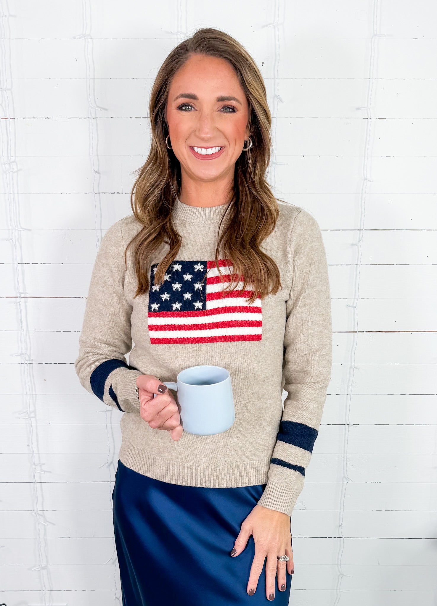 Betsy Toast Knit Flag Sweater THML