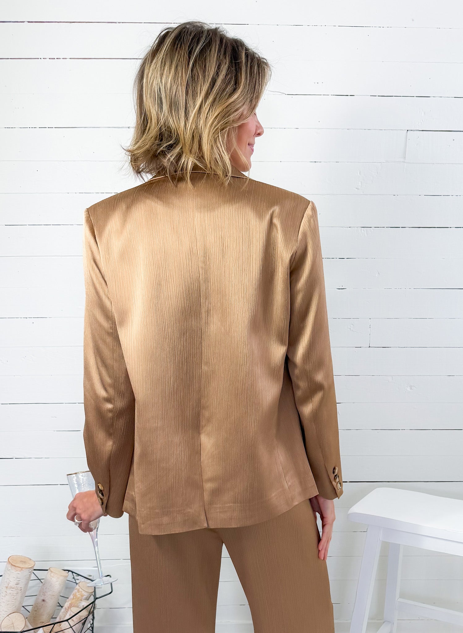 Betty Molten Taupe Gold Blazer Lucy Paris