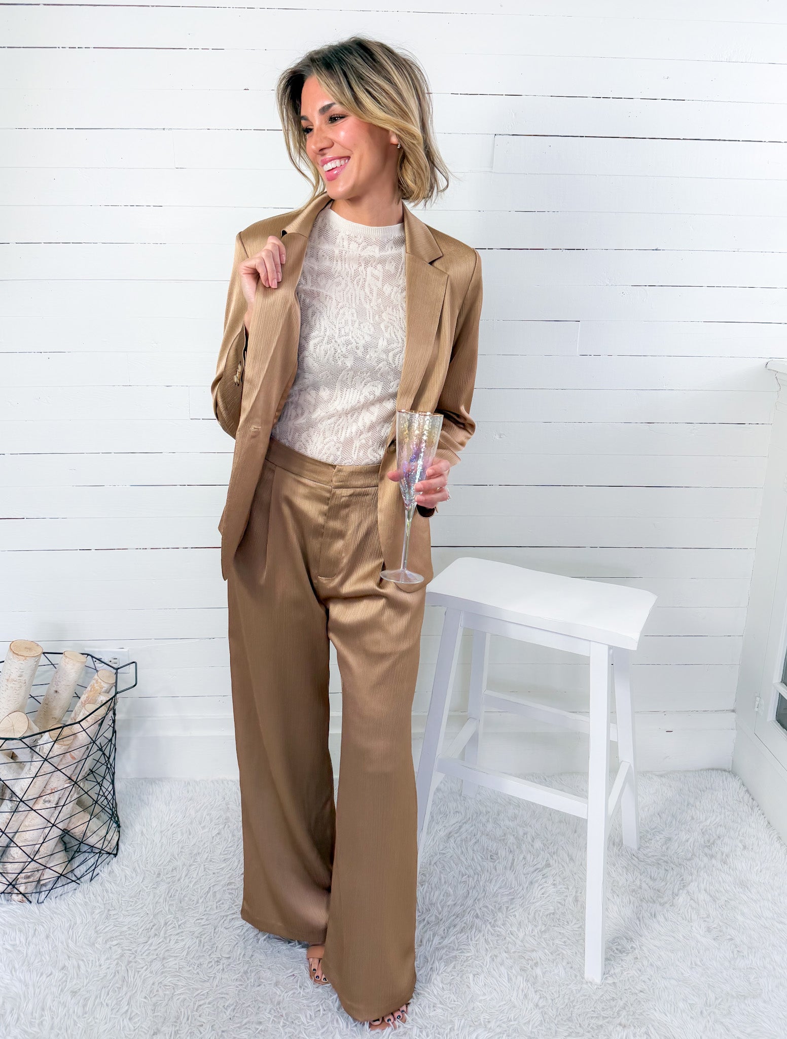 Betty Molten Taupe Gold Blazer Lucy Paris