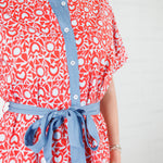 Beverly Red + Sky Midi A-Line Dress THML