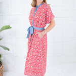 Beverly Red + Sky Midi A-Line Dress THML