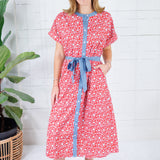 Beverly Red + Sky Midi A-Line Dress THML