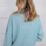 Biggs Aqua Shimmer Turtleneck Sweater Molly Bracken