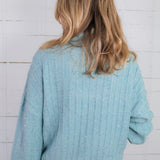 Biggs Aqua Shimmer Turtleneck Sweater Molly Bracken