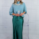 Biggs Aqua Shimmer Turtleneck Sweater Molly Bracken