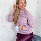 Biggs Mauve Shimmer Turtleneck Sweater Molly Bracken