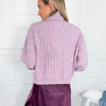 Biggs Mauve Shimmer Turtleneck Sweater Molly Bracken