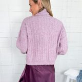 Biggs Mauve Shimmer Turtleneck Sweater Molly Bracken