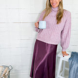 Biggs Mauve Shimmer Turtleneck Sweater Molly Bracken