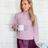 Biggs Mauve Shimmer Turtleneck Sweater Molly Bracken
