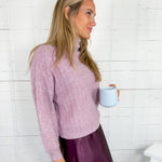 Biggs Mauve Shimmer Turtleneck Sweater Molly Bracken