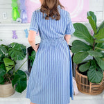 Bixby Blue Striped Midi Dress THML