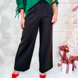 Black Pleat Front Trouser Pants