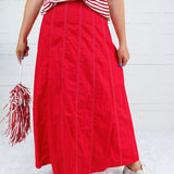 Blair Red Panel Maxi Skirt TCEC