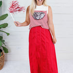 Blair Red Panel Maxi Skirt TCEC
