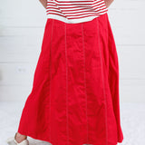 Blair Red Panel Maxi Skirt TCEC