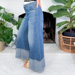 Blake Medium Wash Wide Leg Deep Hem Jeans KUT