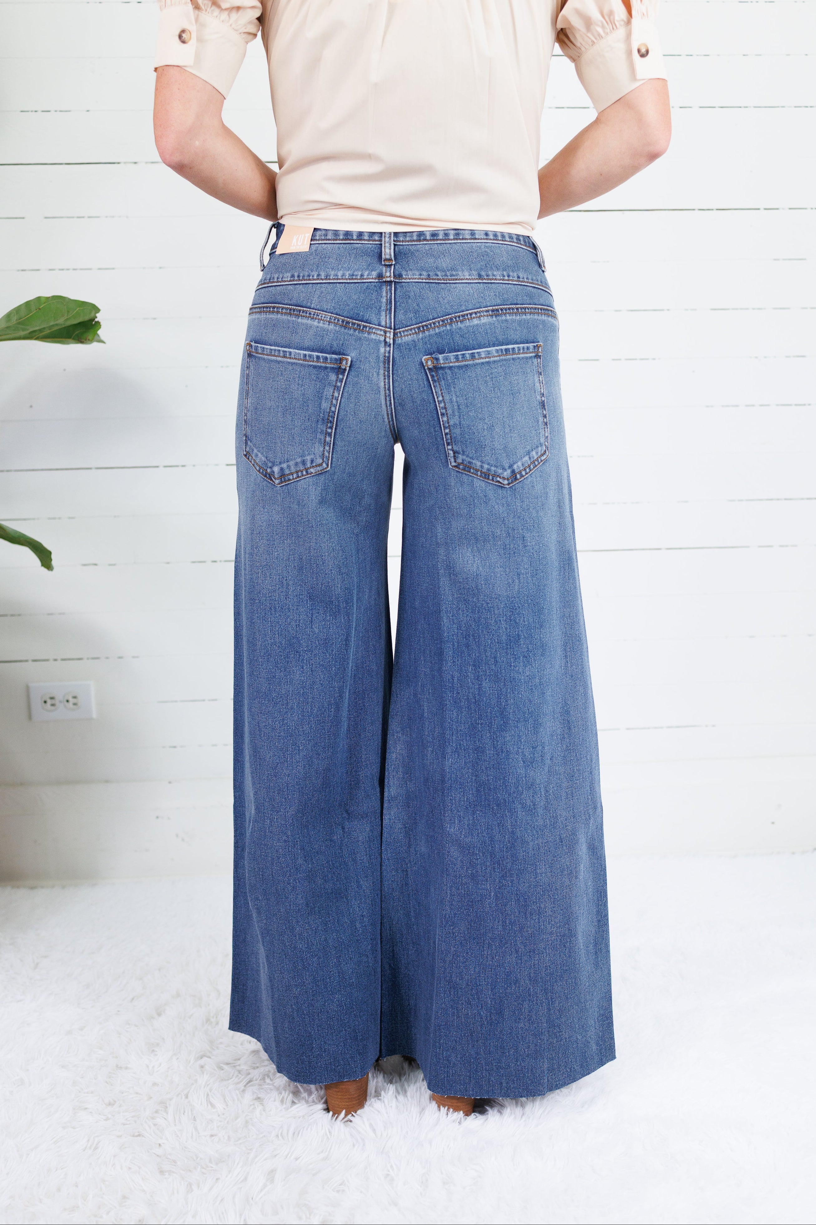 Blake Brightly Double Waistband Wide Leg Jean Kut