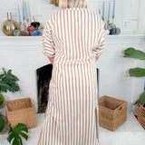 Blakely Brown Ten Stripe Midi Dress Adrienne