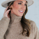 Blanche Deep Beige Turtleneck Sweater Karlie