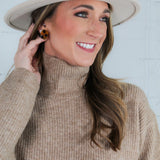 Blanche Deep Beige Turtleneck Sweater Karlie