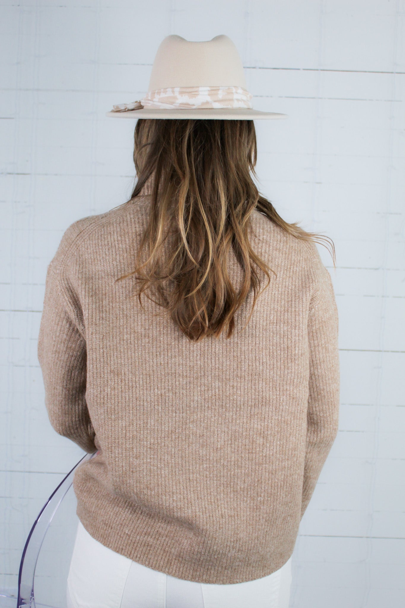 Blanche Deep Beige Turtleneck Sweater Karlie