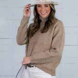 Blanche Deep Beige Turtleneck Sweater Karlie