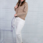 Blanche Deep Beige Turtleneck Sweater Karlie