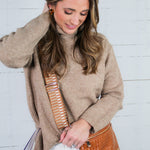 Blanche Deep Beige Turtleneck Sweater Karlie