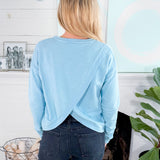 Blue Ice Overlapping Back Sweatshirt BOBI