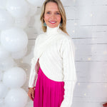 Bluffton Ivory Cross Over Turtleneck Sweater