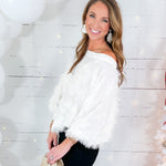 Boatneck Ivory Tassel Detail Top