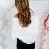 Boatneck Ivory Tassel Detail Top