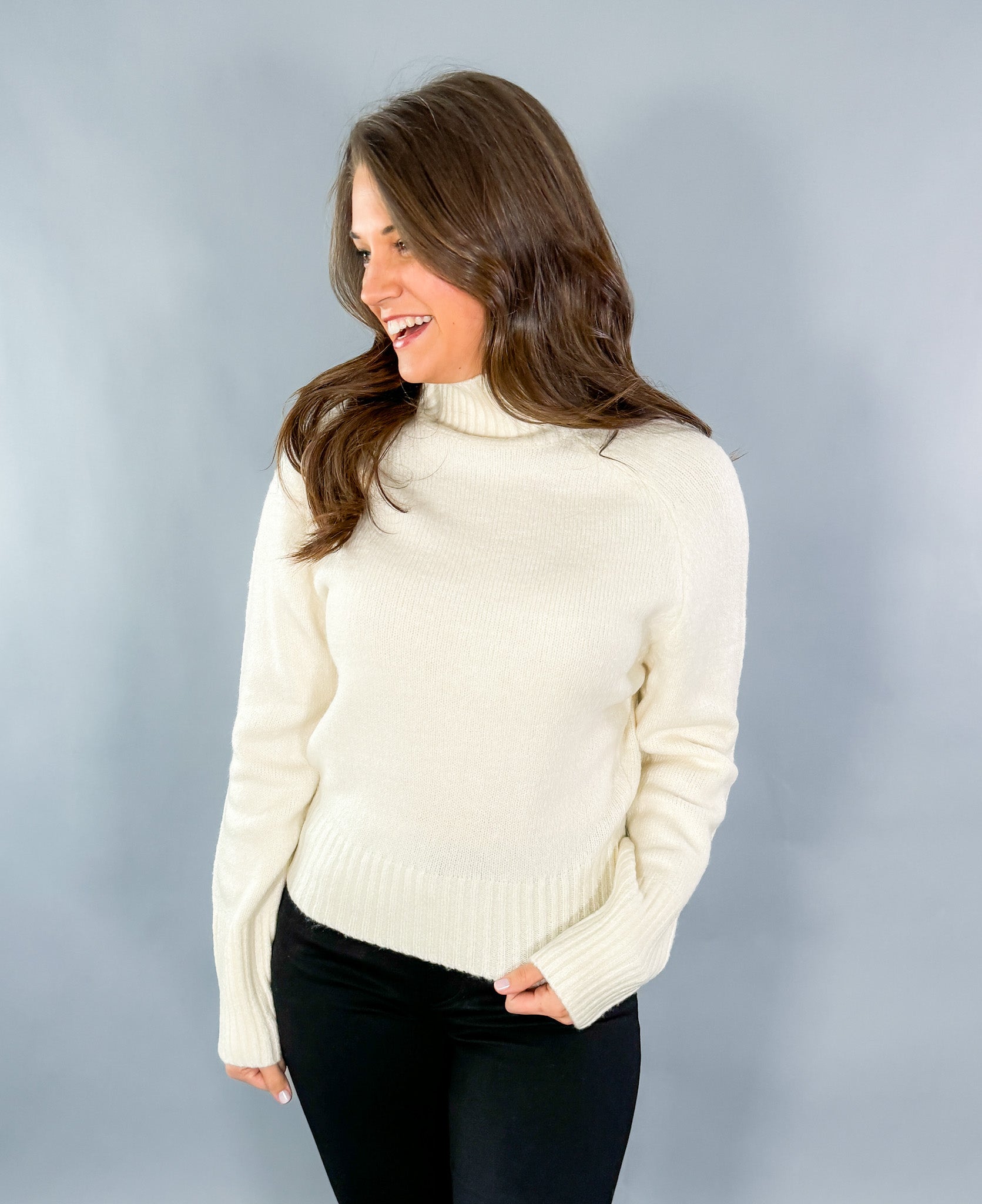 Bonner Cream Mock Neck Sweater