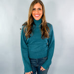 Bonner Teal Mock Neck Sweater