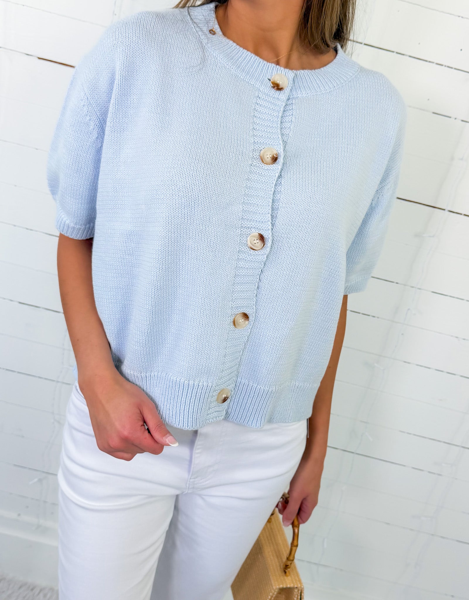Bonnie Baby Blue SS Cardigan Le Lis