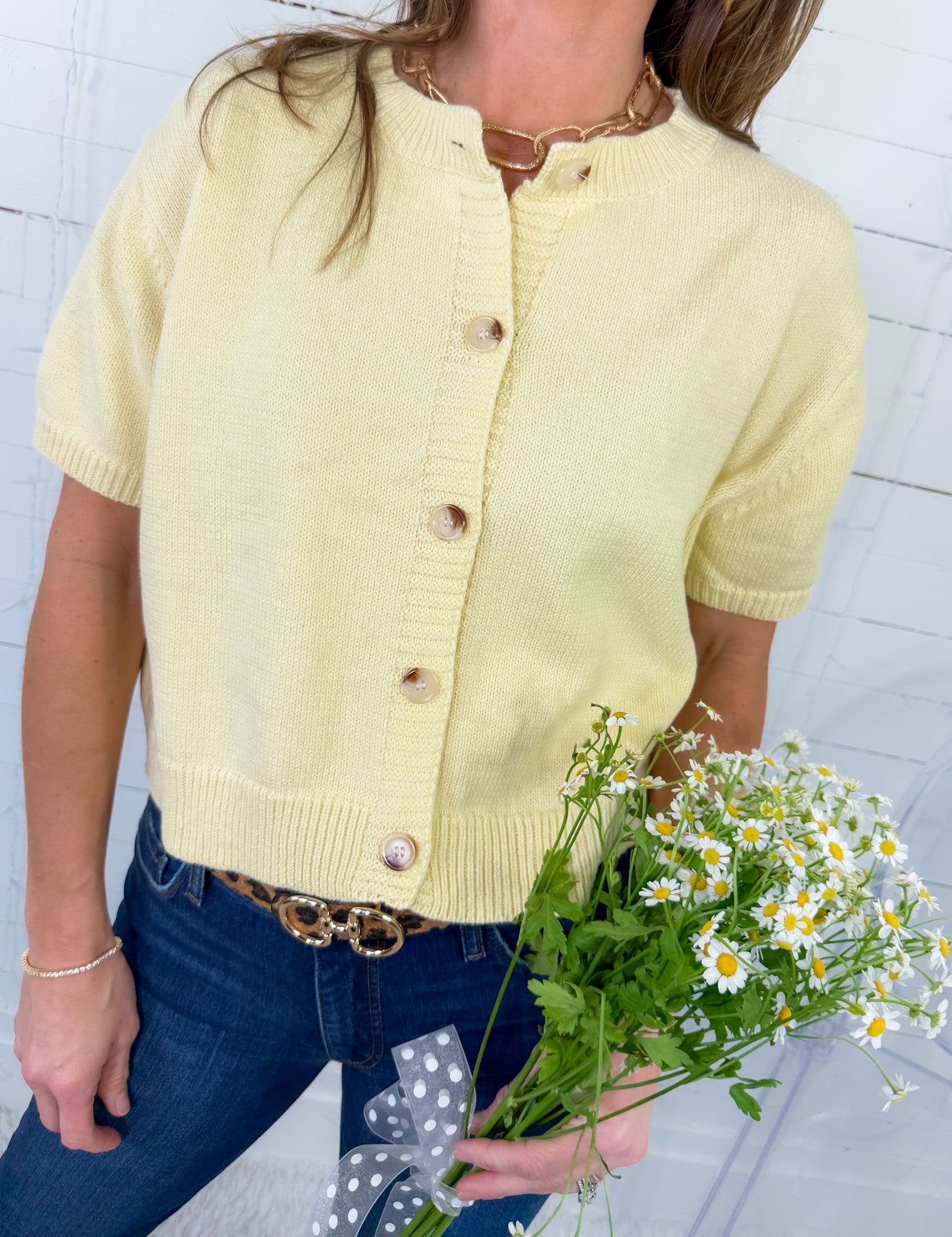 Bonnie Lemon Meringue SS Cardigan Le Lis
