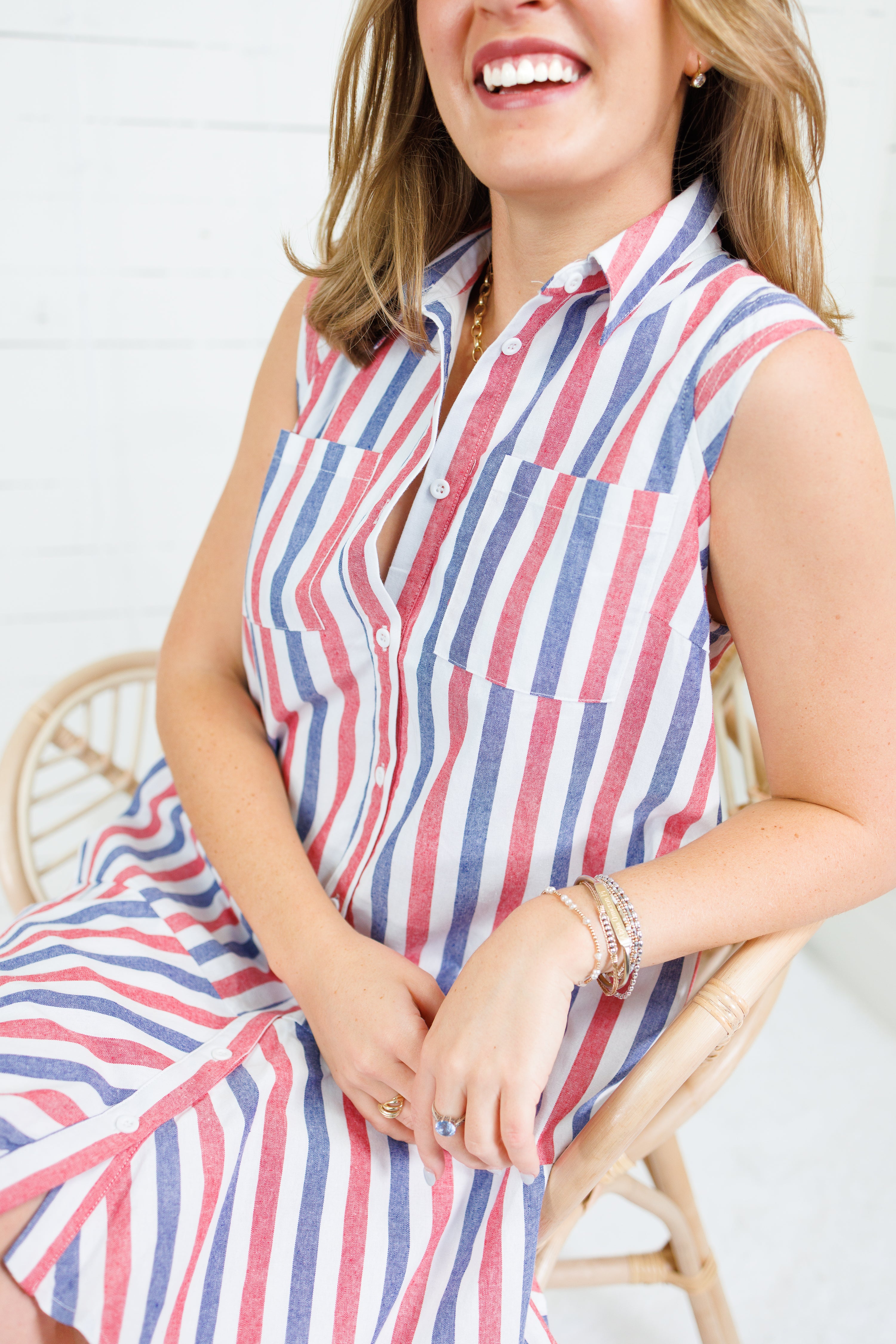 Born in the USA Striped Mini Dress Fate