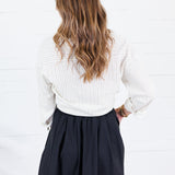 Bostany Beige Stripe Button Top Molly Bracken
