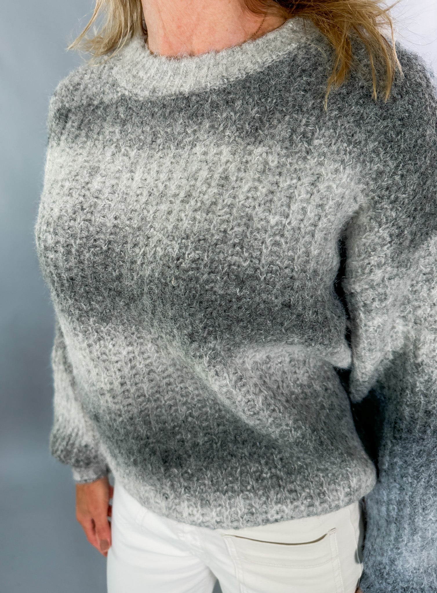 Boston Grey Stripe Sweater Molly Bracken